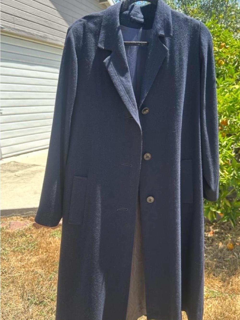 Vintage Navy Blue Wool Coat-MG Kinsler
